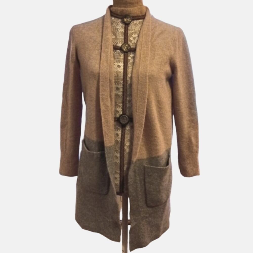 Madewell two tone wool‎ alpaca color block duster cardigan J8607